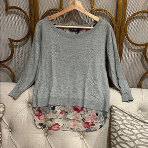 Ralph Lauren Gray Floral Sweater